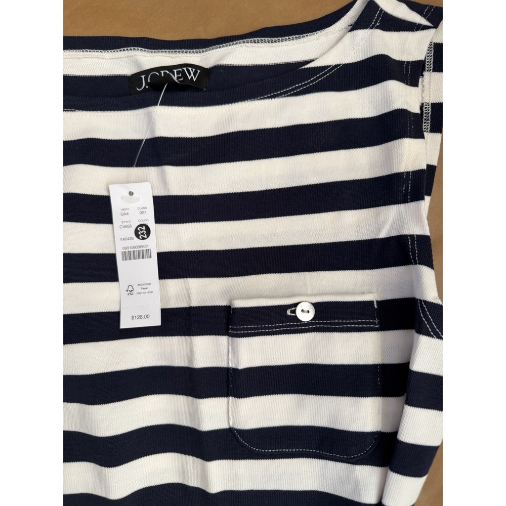 J CREW XS Vintage jersey mini dress in stripe CV656 - Picture 6 of 7